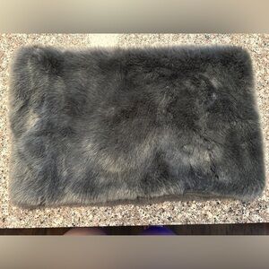 LOFT Women’s 11x17 faux vegan fur infinity scarf wrap grey